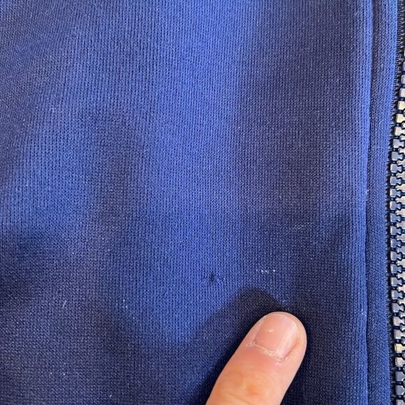 VTG 90s Adidas Soccer Track Jacket Blue size M GUC has couple small pulls check - Picture 6 of 11
